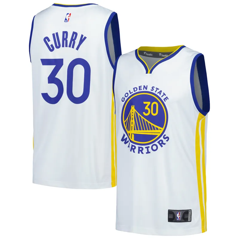 Golden State Warriors Jersey Stephen Curry White Fast Break Player Association Edition Jersey