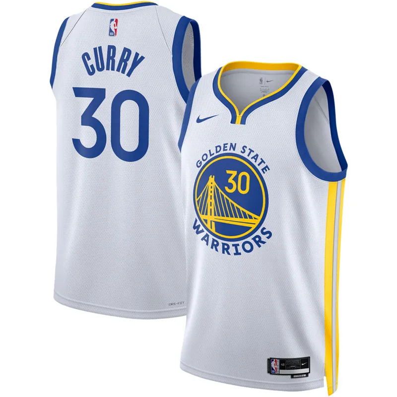 Golden State Warriors Jersey Stephen Curry White Fast Break Player Association Edition Jersey - Image 4