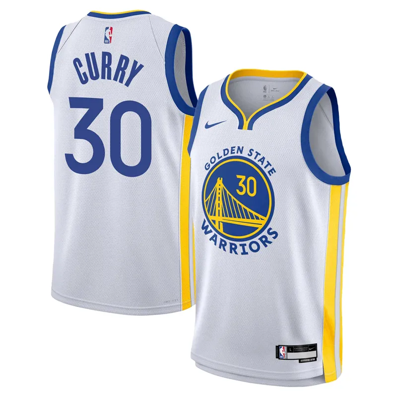 Golden State Warriors Jersey Stephen Curry White Fast Break Player Association Edition Jersey - Image 3