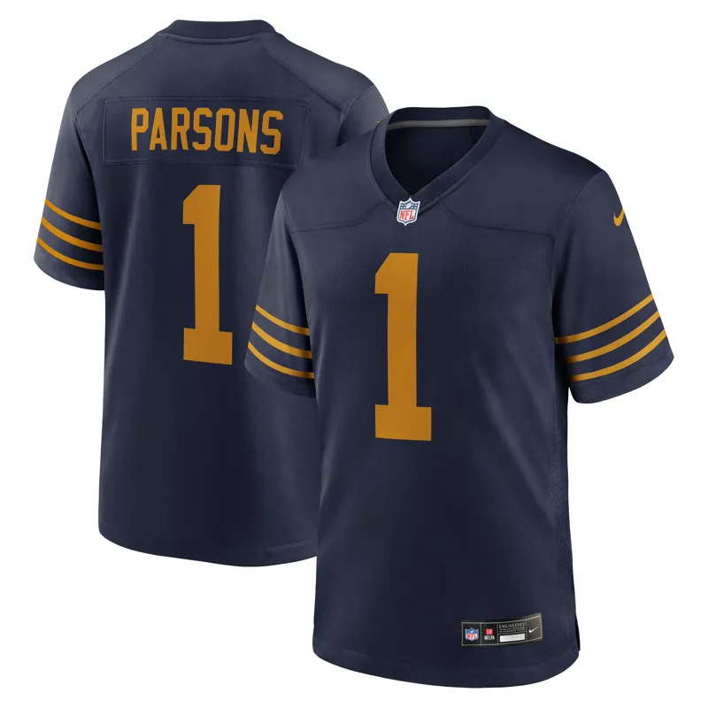 Green Bay Packers Jersey Micah Parsons Navy The 1923 Classic Game Jersey - Image 2