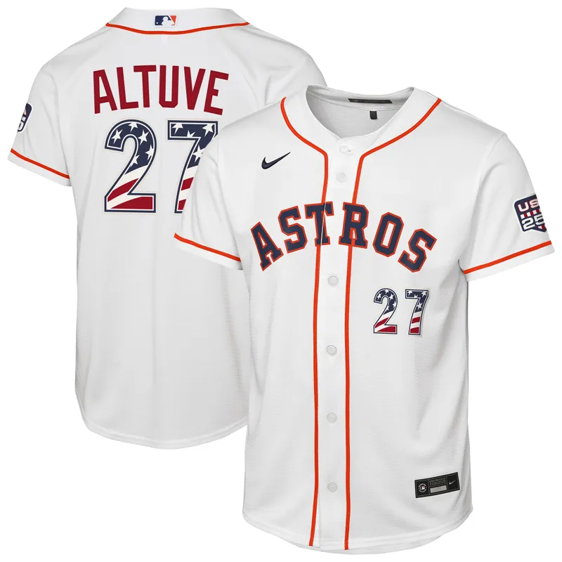 Houston Astros Jersey Jose Altuve White Usa 250 4th Of July Home Jersey