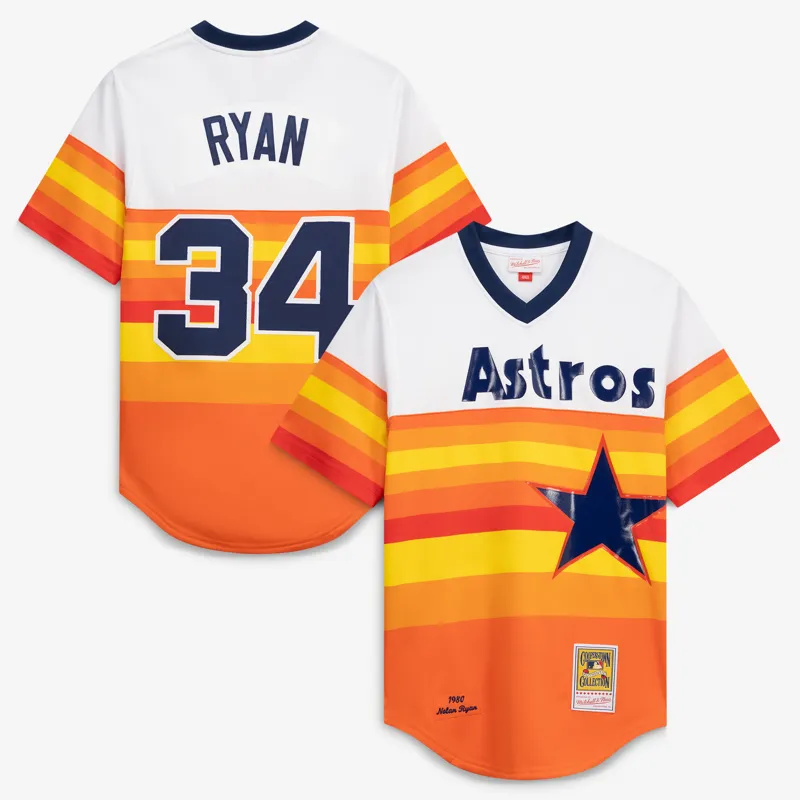 Houston Astros Jersey Nolan Ryan White Throwback Cooperstown Collection Limited Jersey - Image 2