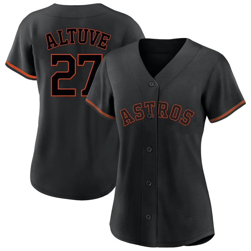 Houston Astros Jersey Profile Jose Altuve Black Plus Size Player Name & Jersey