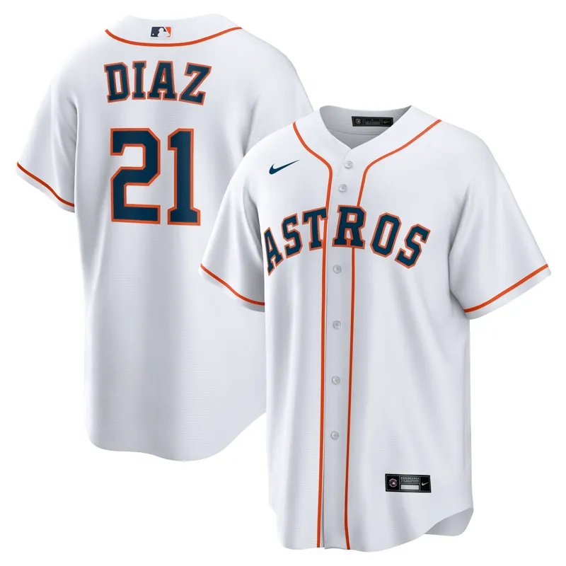 Houston Astros Jersey Yainer Diaz White Home Jersey - Image 2