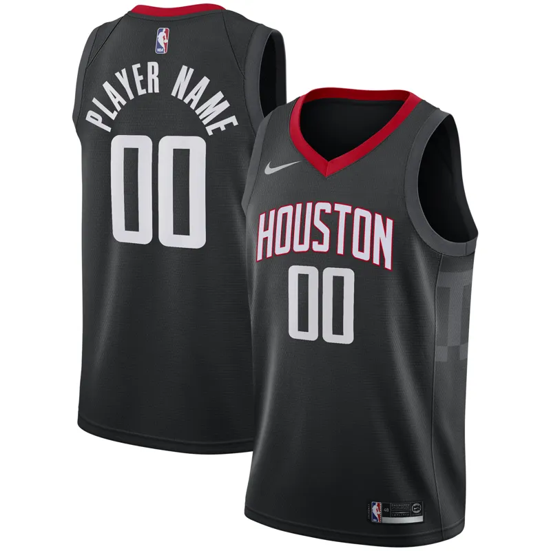 Houston Rockets Jersey Black Swingman Custom Statement Edition Jersey