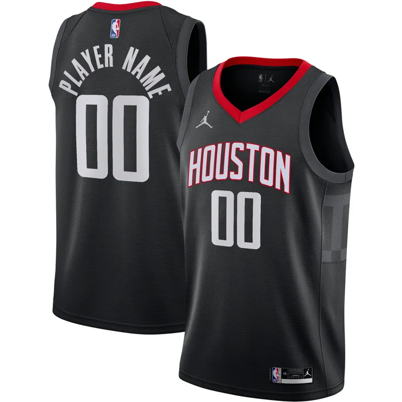 Houston Rockets Jersey Jordan Brand Black Swingman Custom Statement Edition Jersey