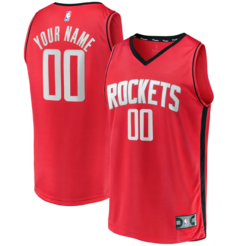 Houston Rockets Jersey Red Fast Break Custom Icon Edition Jersey
