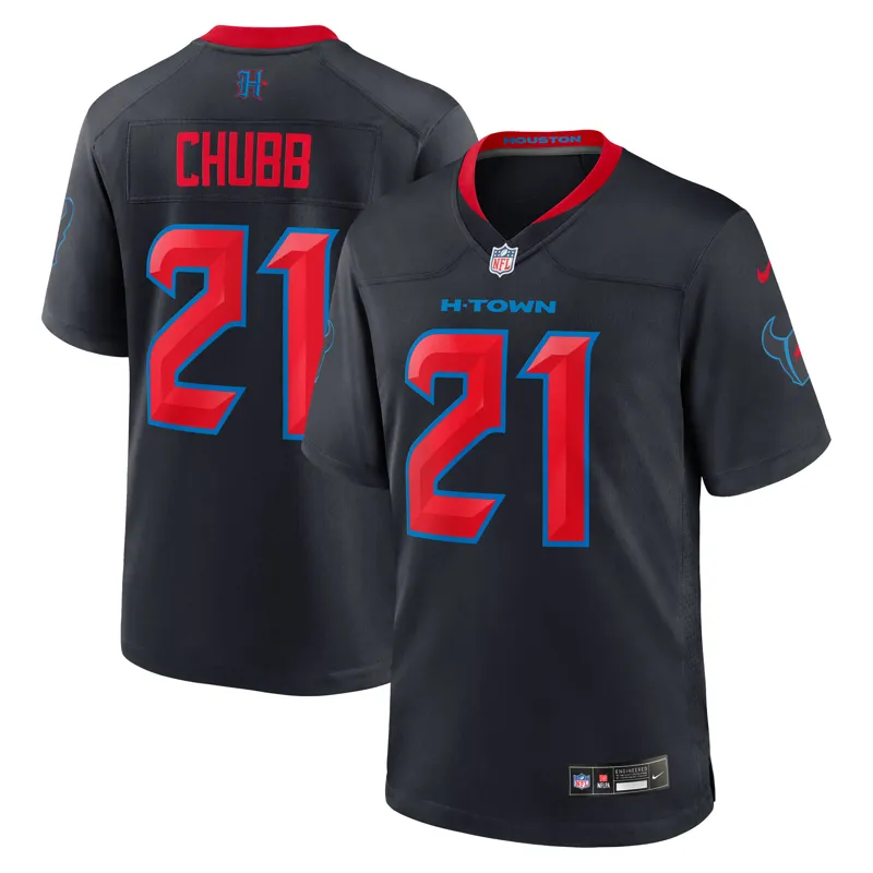 Houston Texans Jersey Logan Hall Navy Team Game Jersey - Image 5