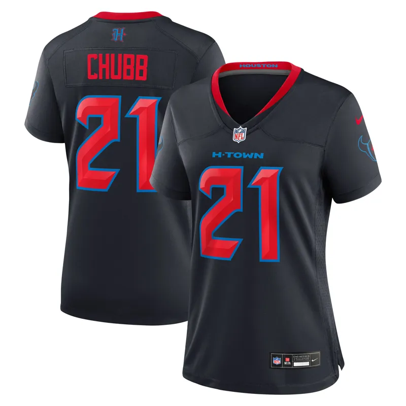 Houston Texans Jersey Nick Chubb Navy Game Jersey