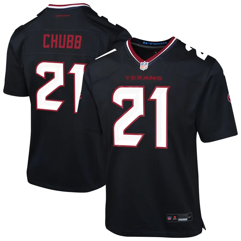 Houston Texans Jersey Nick Chubb Navy Game Jersey - Image 3