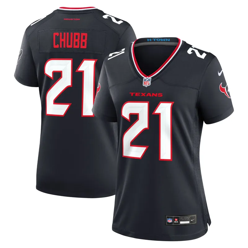 Houston Texans Jersey Nick Chubb Navy Game Jersey - Image 2