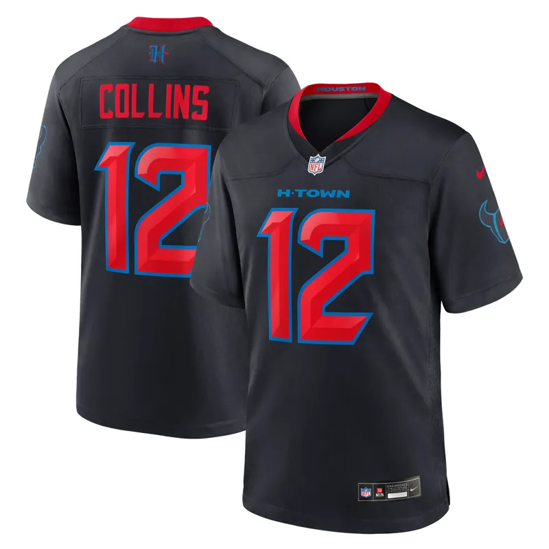 Houston Texans Jersey Nick Chubb Navy Game Jersey - Image 4