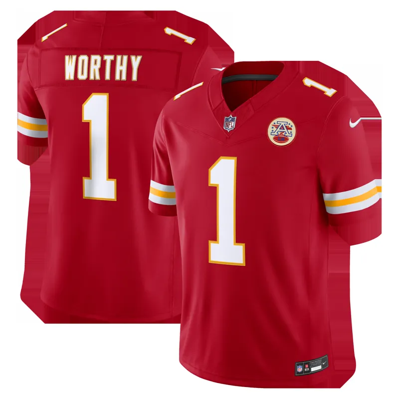 Kansas City Chiefs Jersey Xavier Worthy Red Vapor Fuse Stitched Limited Jersey