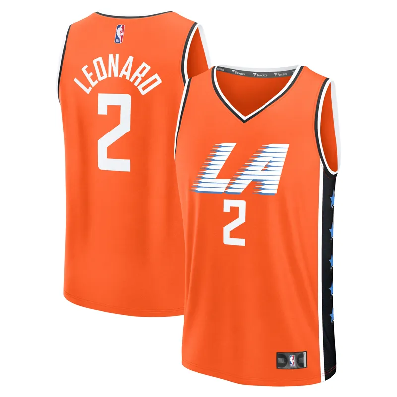 La Clippers Jersey Kawhi Leonard Blue 2019-20 Fast Break Icon Edition Jersey - Image 4