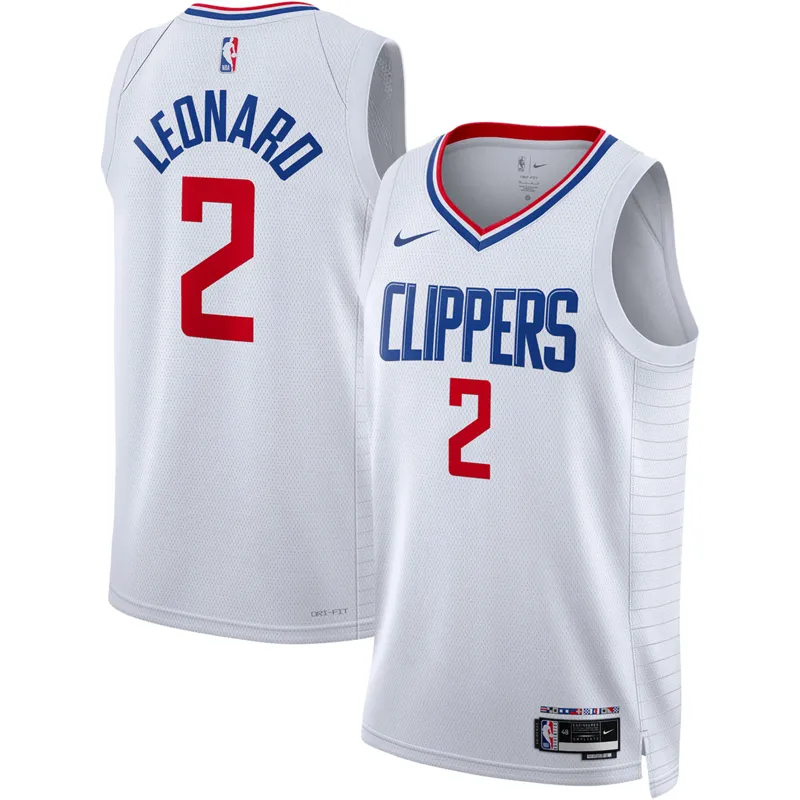 La Clippers Jersey Kawhi Leonard White Swingman Association Edition Jersey