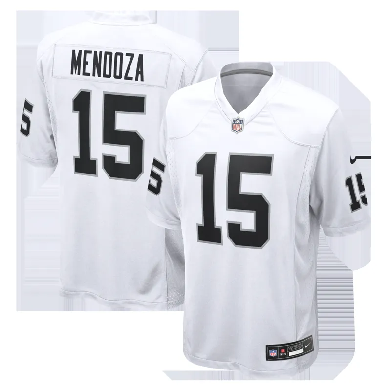 Las Vegas Raiders Jersey Fernando Mendoza White Game Jersey - Image 4