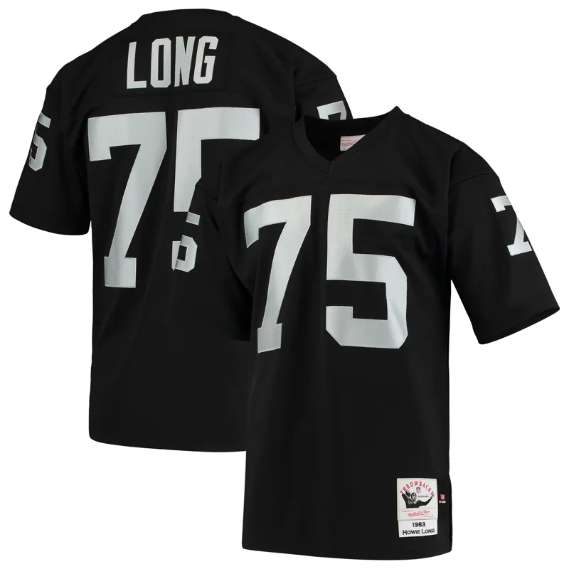 Las Vegas Raiders Jersey Howie Long Black 1983 Throwback Retired Player Jersey