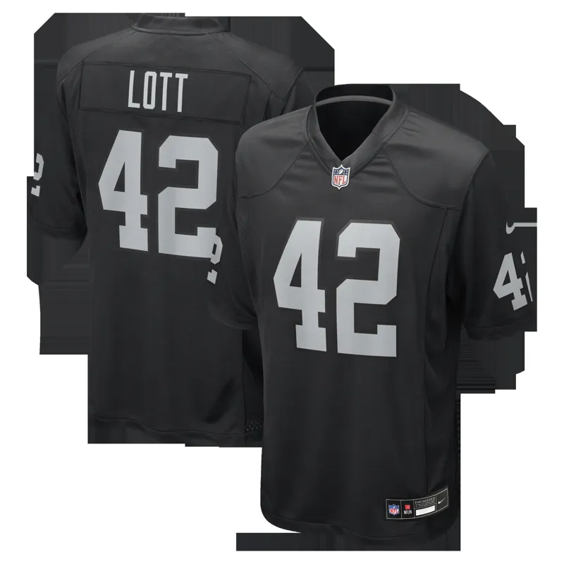 Las Vegas Raiders Jersey Ronnie Lott Black Game Retired Player Jersey