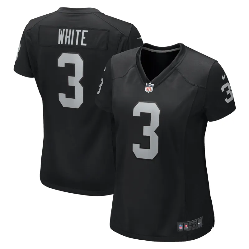 Las Vegas Raiders Jersey Zamir White Black Game Jersey