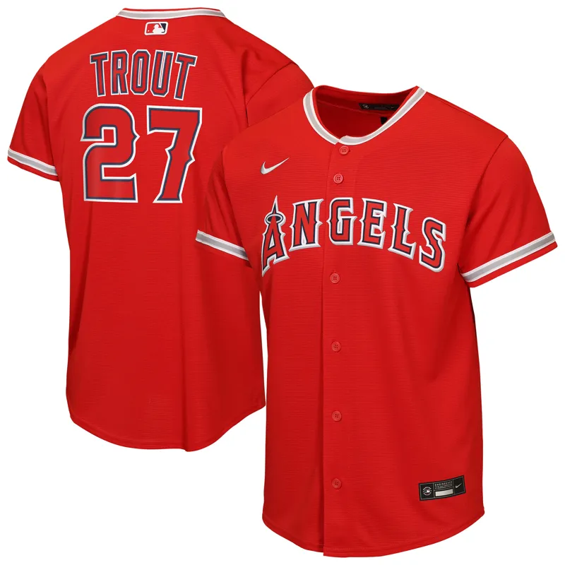 Los Angeles Angels Jersey Mike Trout Red Alternate Jersey