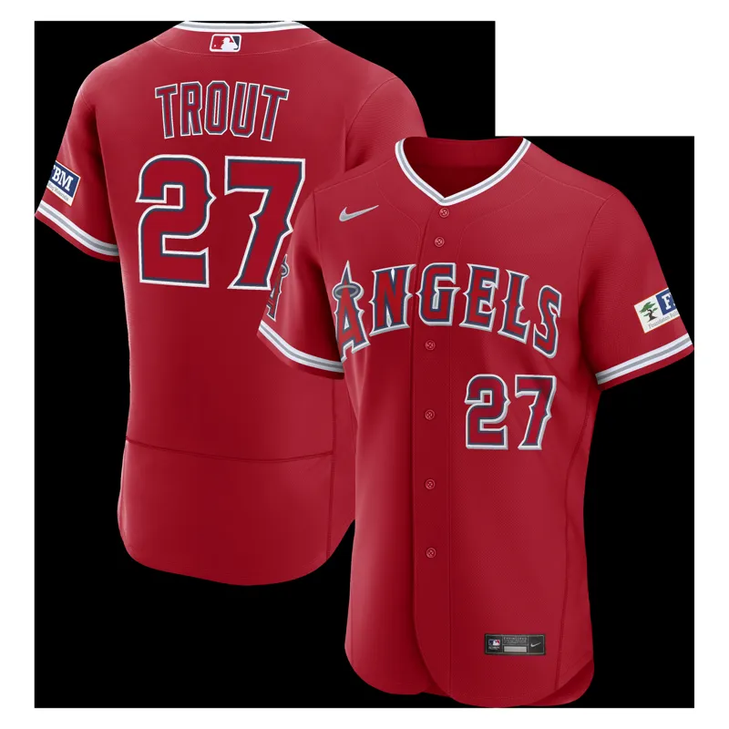 Los Angeles Angels Jersey Mike Trout Red Alternate Jersey - Image 3