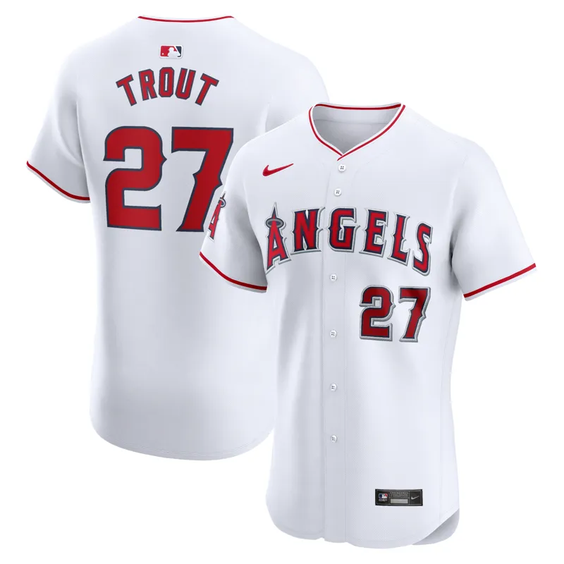 Los Angeles Angels Jersey Mike Trout White Alternate Jersey - Image 4