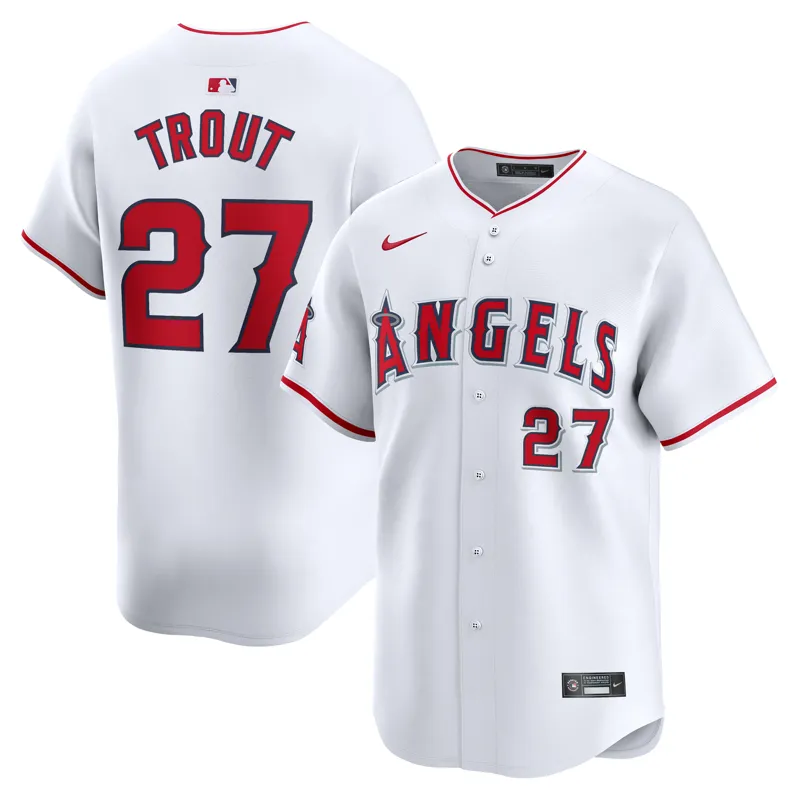 Los Angeles Angels Jersey Mike Trout White Home Game Player Jersey - Image 2