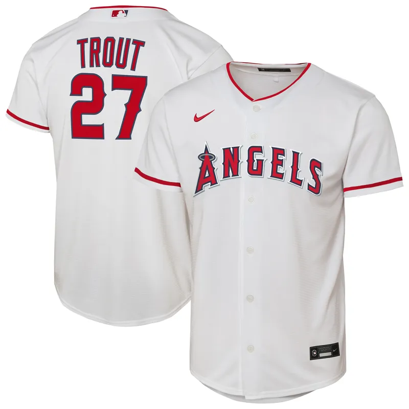 Los Angeles Angels Jersey Mike Trout White Home Player Jersey