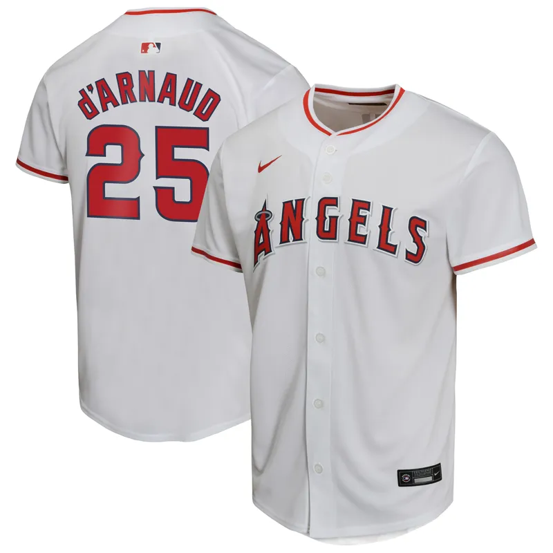 Los Angeles Angels Jersey Travis Darnaud White Home Game Player Jersey