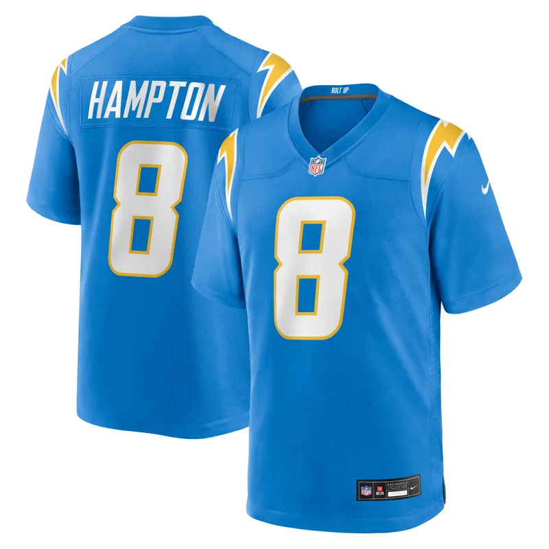 Los Angeles Chargers Jersey Omarion Hampton Powder Blue Game Player Jersey