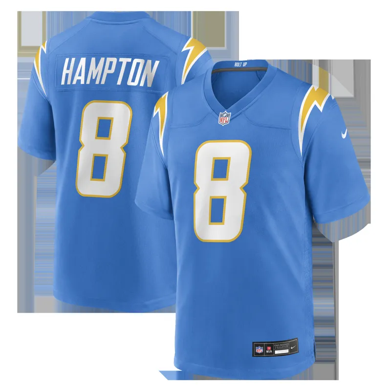 Los Angeles Chargers Jersey Omarion Hampton Powder Blue Game Player Jersey - Image 4