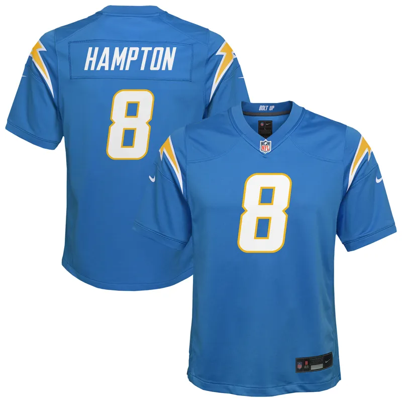 Los Angeles Chargers Jersey Omarion Hampton Powder Blue Game Player Jersey - Image 2
