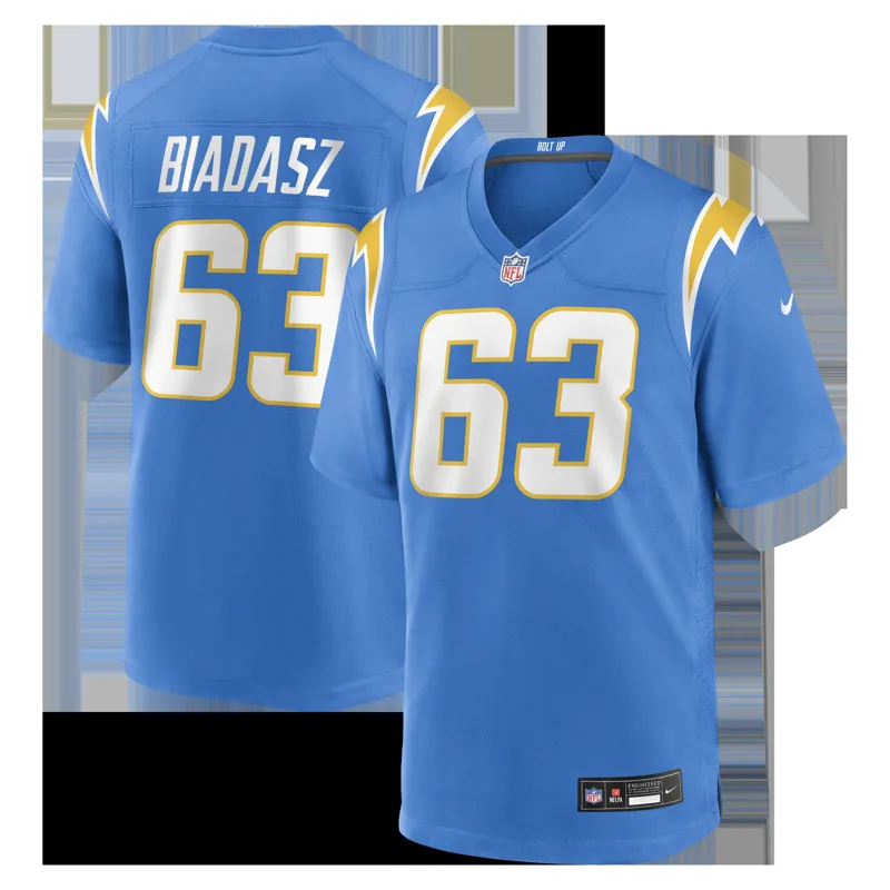 Los Angeles Chargers Jersey Tucker Fisk Powder Blue Team Game Jersey - Image 5