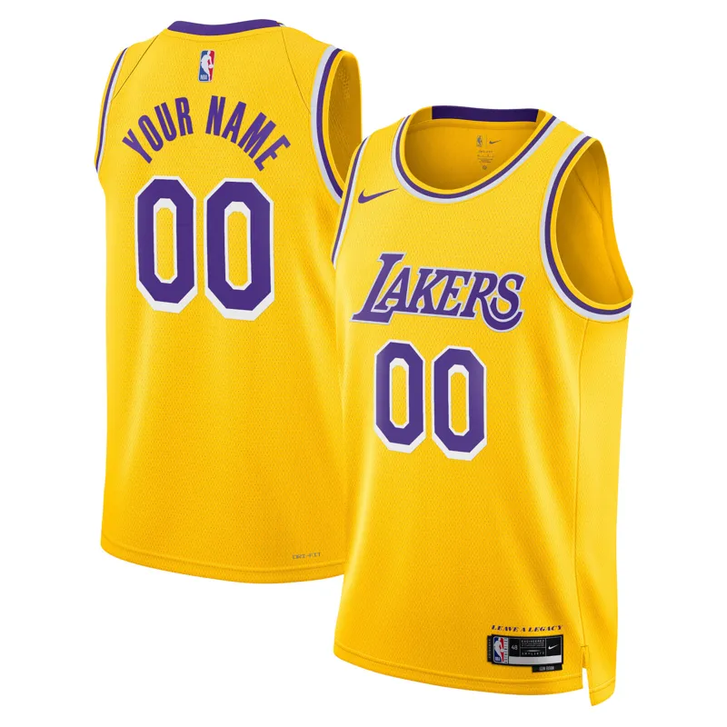 Los Angeles Lakers Jersey Gold Swingman Custom Icon Edition Jersey