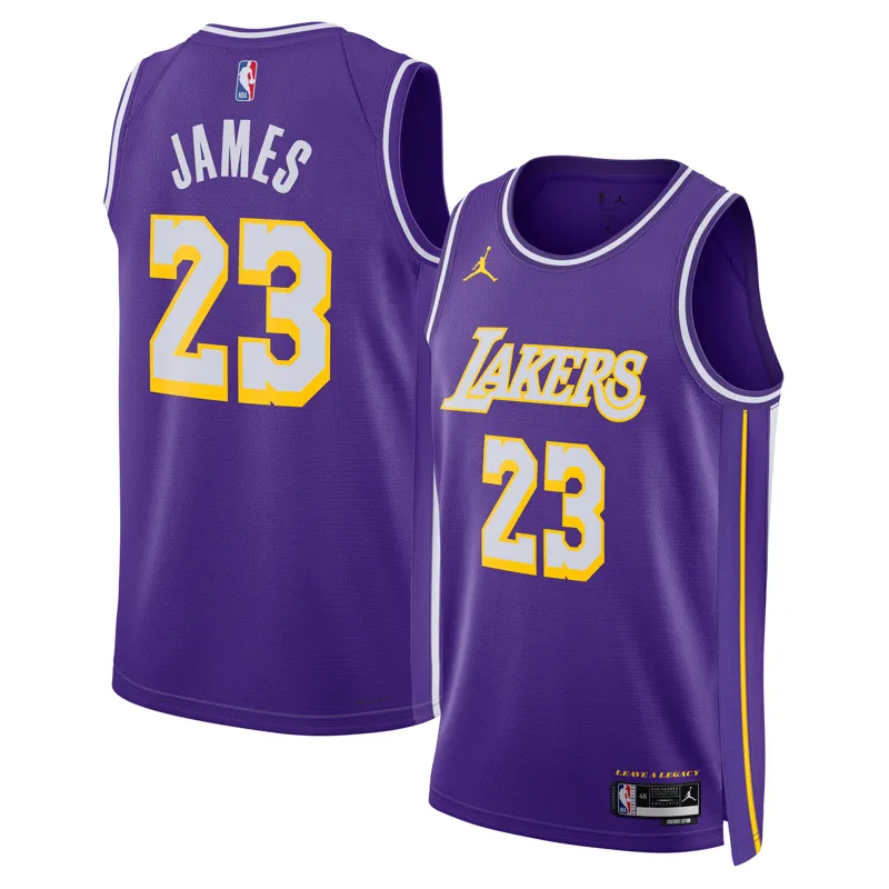 Los Angeles Lakers Jersey Jordan Brand Lebron James Purple Swingman Statement Edition Jersey