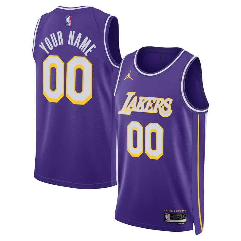 Los Angeles Lakers Jersey Jordan Brand Lebron James Purple Swingman Statement Edition Jersey - Image 2