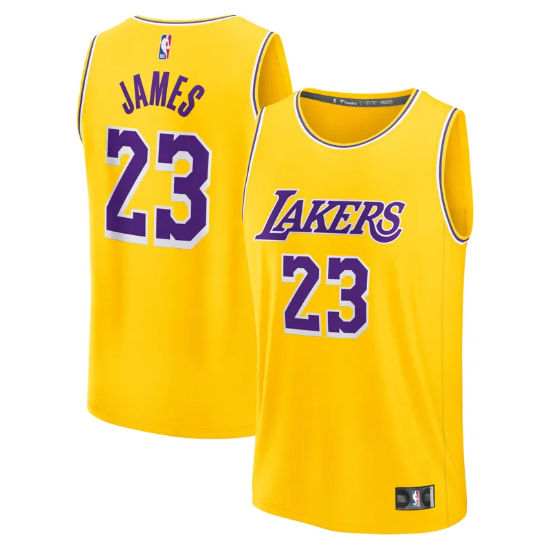 Los Angeles Lakers Jersey Lebron James Gold Fast Break Player Icon Edition Jersey