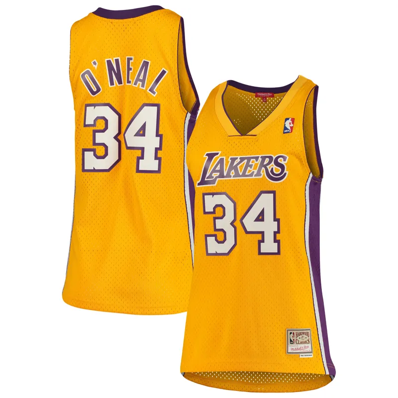 Los Angeles Lakers Jersey Shaquille Oneal Gold 1996-97 Hardwood Classics Swingman Jersey - Image 3
