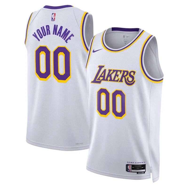 Los Angeles Lakers Jersey White Head Coach Pinstripe Mesh Full Button Jersey - Image 2