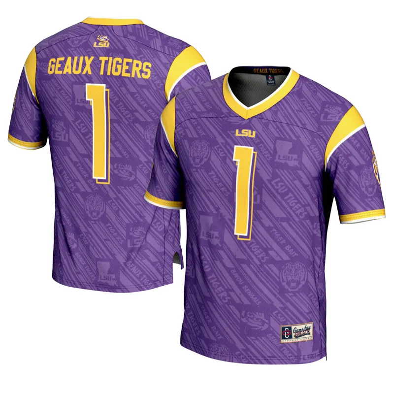Lsu Tigers Jersey Gameday Greats #1 Purple Highlight Print Jersey