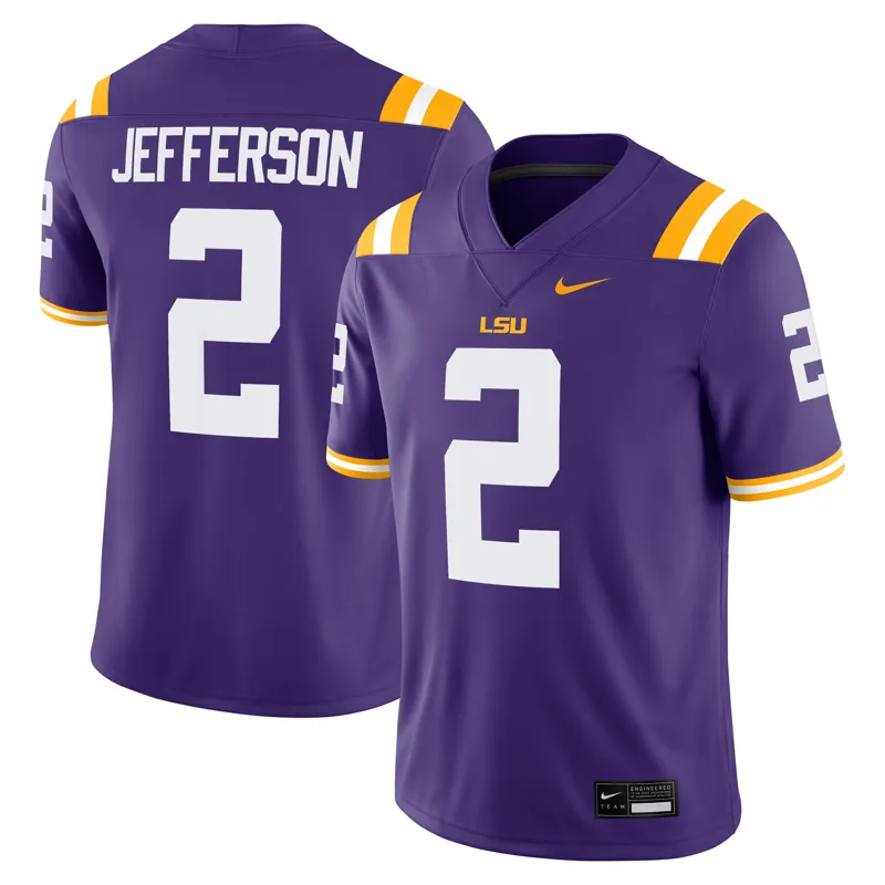 Lsu Tigers Jersey Justin Jefferson Purple Player Game Jersey