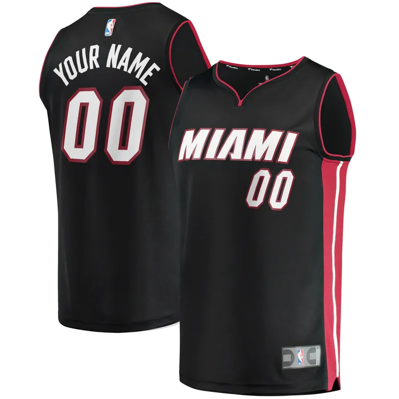 Miami Heat Jersey Black Fast Break Custom Icon Edition Jersey