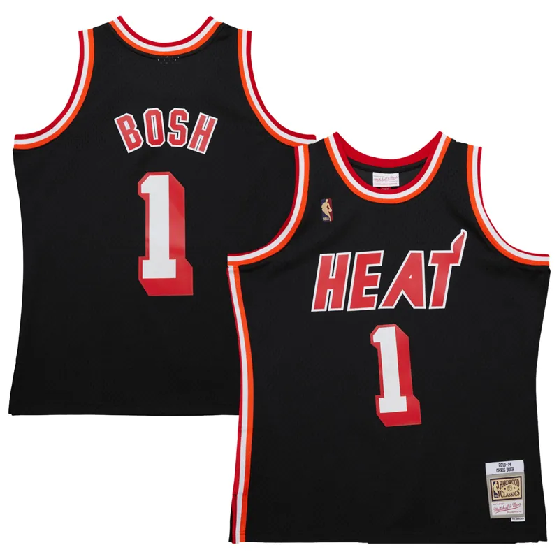 Miami Heat Jersey Chris Bosh Black 2013-14 Hardwood Classics Swingman Jersey