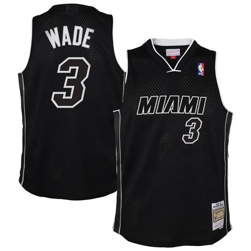 Miami Heat Jersey Chris Bosh Black 2013-14 Hardwood Classics Swingman Jersey - Image 4