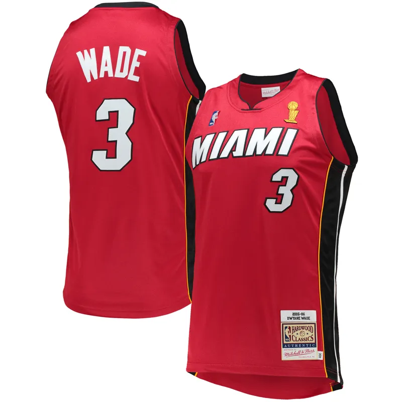 Miami Heat Jersey Dwyane Wade Red 2005-06 Hardwood Classics Jersey