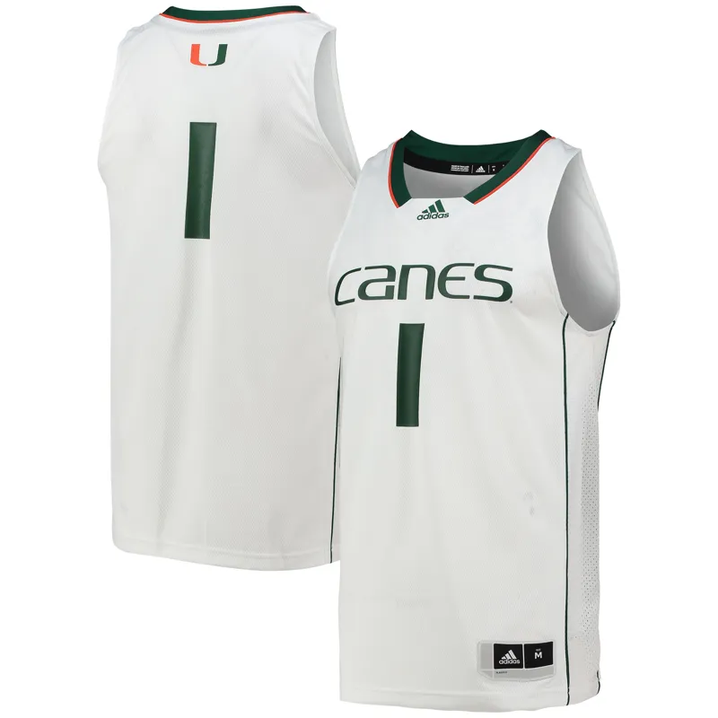 Miami Hurricanes Jersey #1 White Team Swingman Jersey