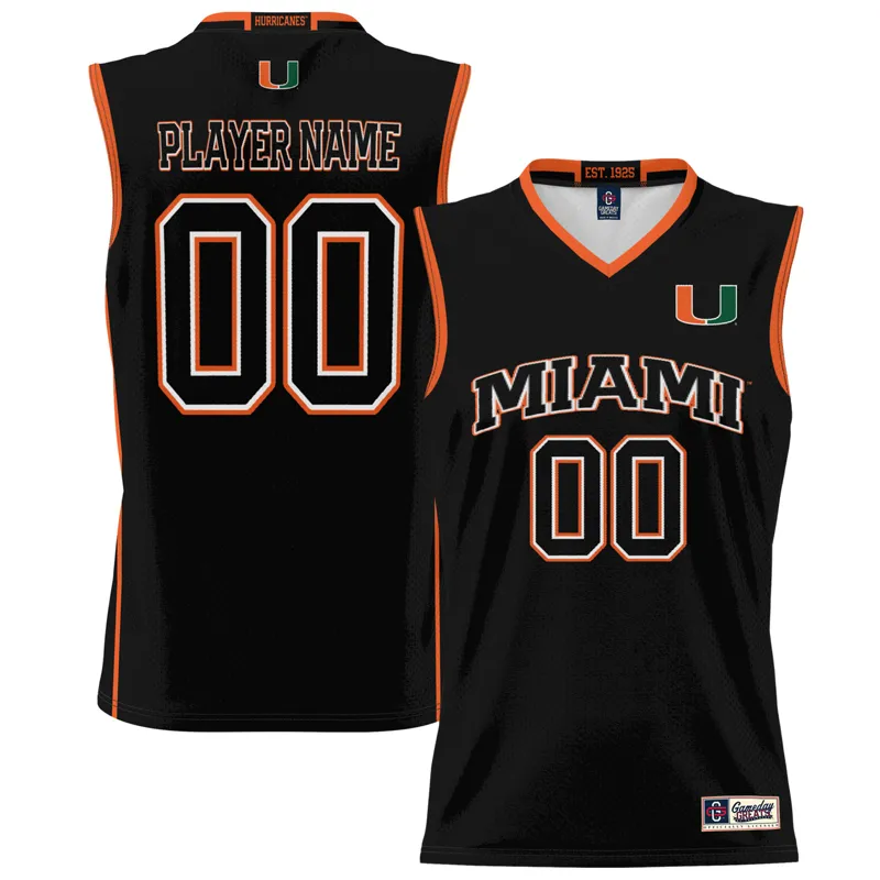 Miami Hurricanes Jersey Gameday Greats Black Pick A Player Lightweight Jersey - Image 3