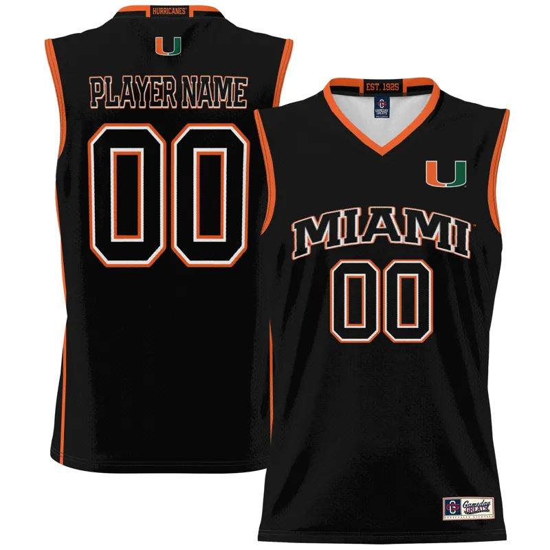 Miami Hurricanes Jersey Gameday Greats Black Pick A Player Lightweight Jersey