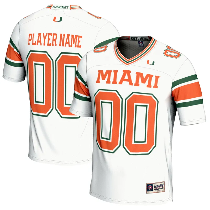 Miami Hurricanes Jersey Gameday Greats White Pick A Player Jersey - Image 3