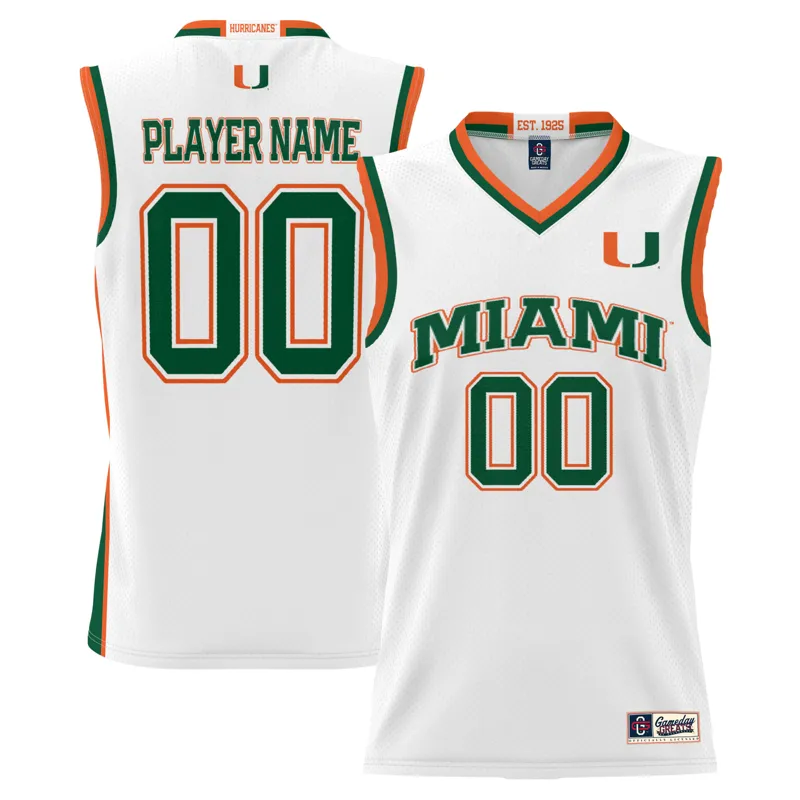 Miami Hurricanes Jersey Gameday Greats White Pick A Player Lightweight Jersey - Image 2